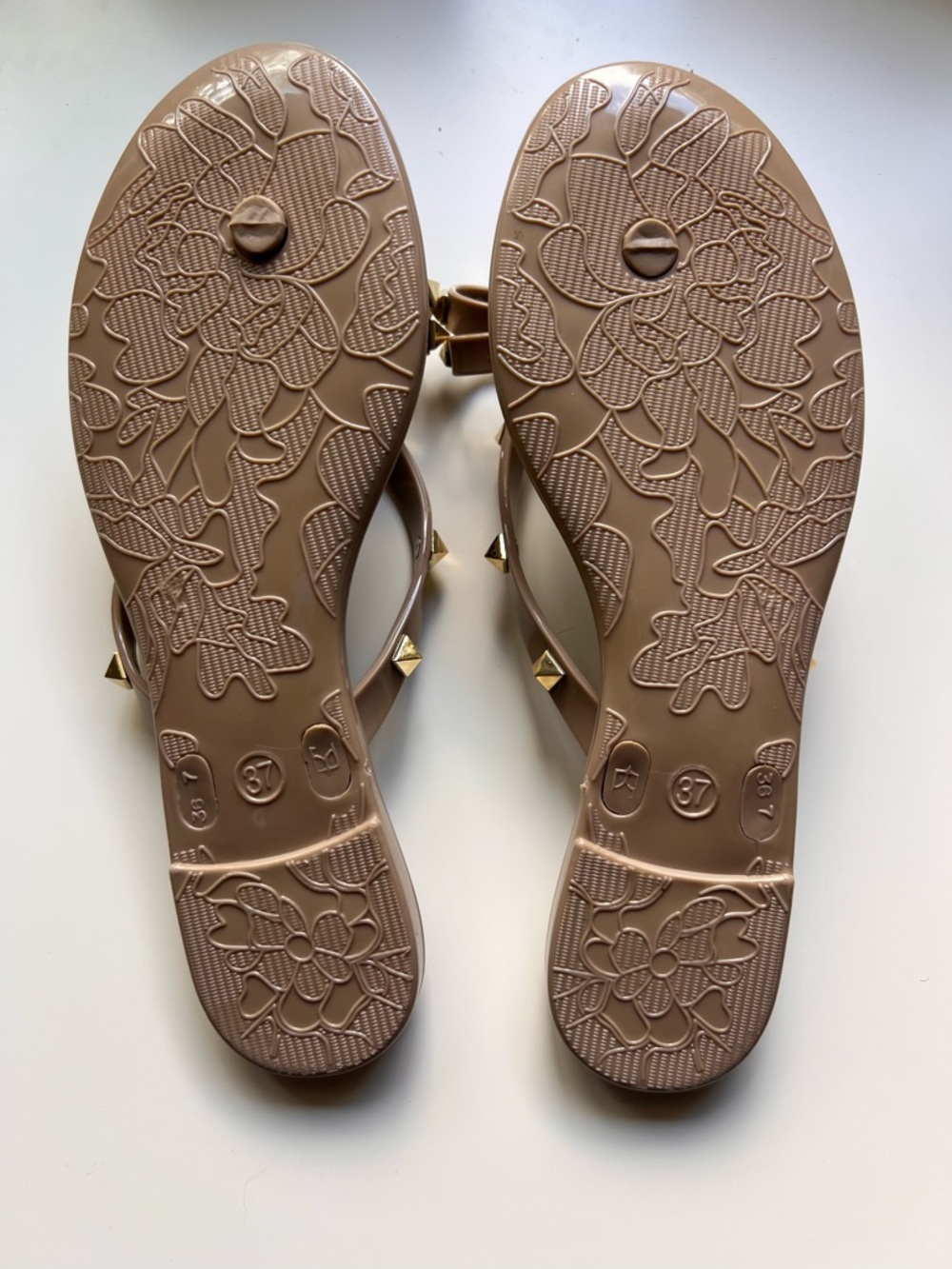 Ann More Nude Bow Studded Jelly Sandals for Women - Picture 3 of 4